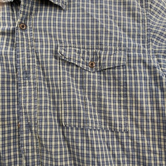 Redhead Mens Shirt 2XL Short Sleeve Plaid Button-Down Blue & White Cotton Casual - Picture 8 of 8